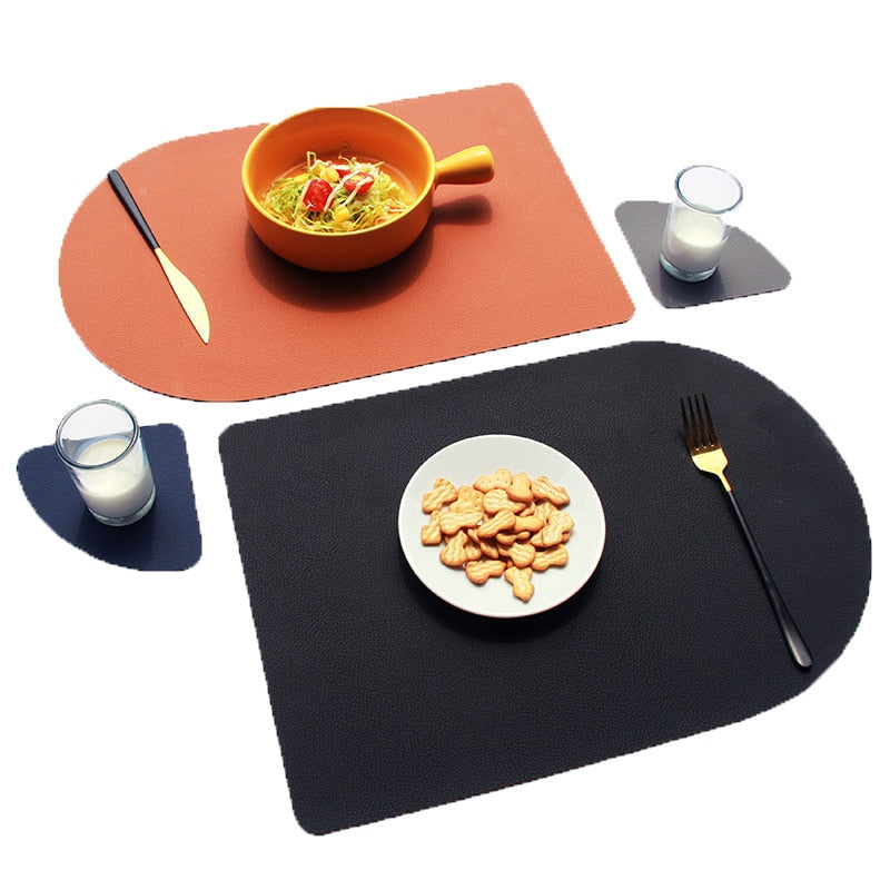 Lumivida Place Mat & Coaster – Elegant Faux Leather Accessories