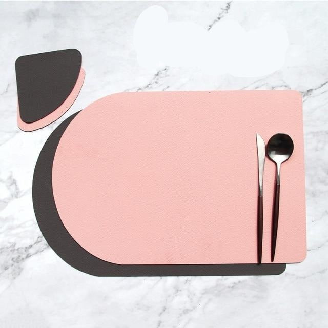 Lumivida Place Mat & Coaster – Elegant Faux Leather Accessories