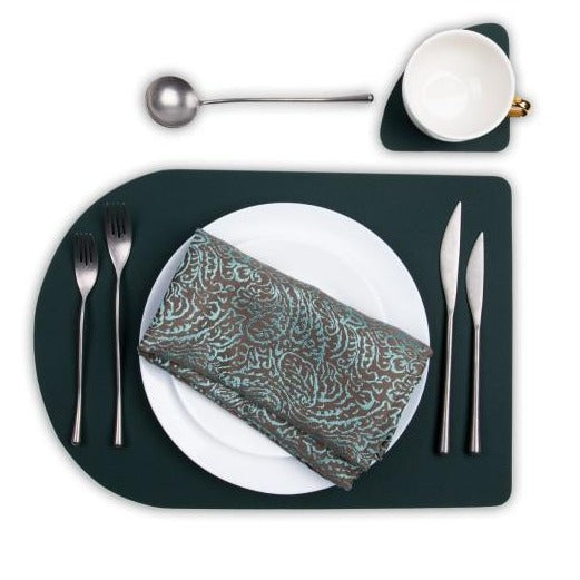 Lumivida Place Mat & Coaster – Elegant Faux Leather Accessories
