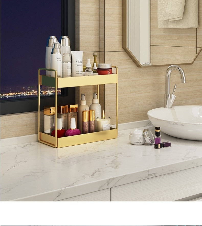 Aurisia Beauty Organizer – Metallic Gold for Stylish Storage