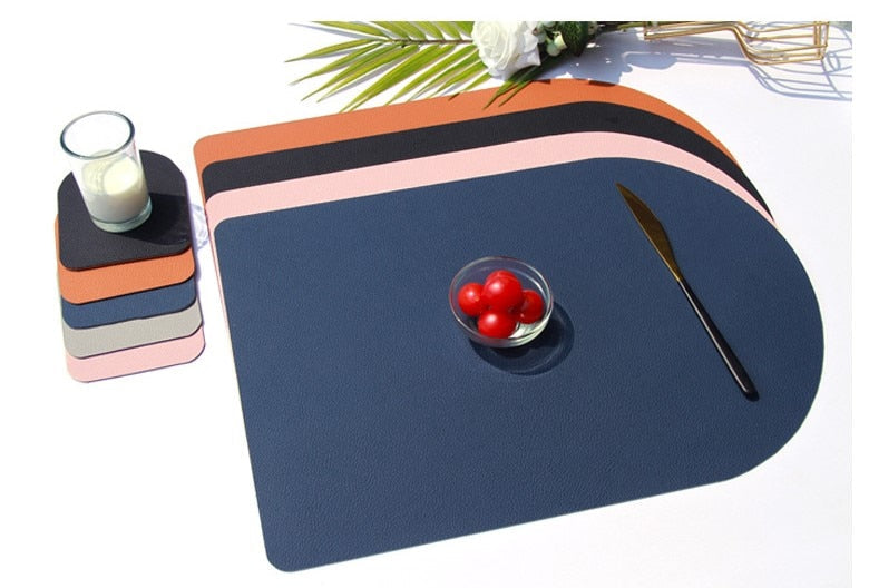 Lumivida Place Mat & Coaster – Elegant Faux Leather Accessories
